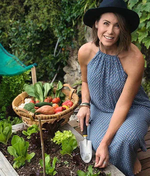 Living Health with Becs Lowe practitioner in the garden